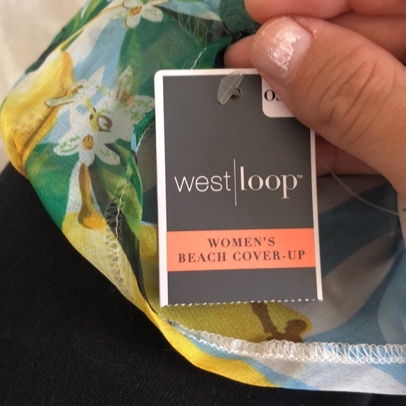 NWT West Loop Women’s Lemon Stripe Sheer Beach Cover-Up - Picture 7 of 7